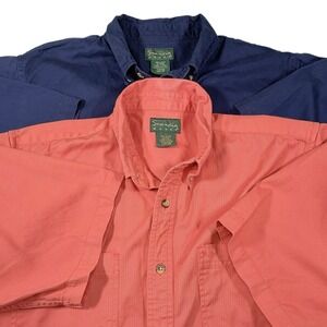2 Pk Vintage Scandia Woods Large Short Sleeve 100% Cotton Shirt Workwear